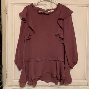Entro Plum Ruffle Top
